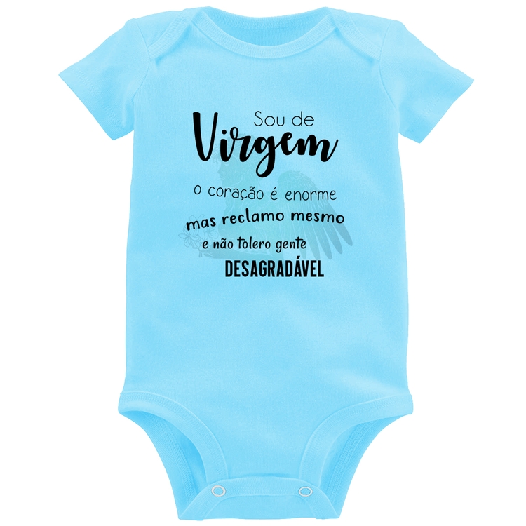 Body Bebê Sou de Virgem - Azul Bebê