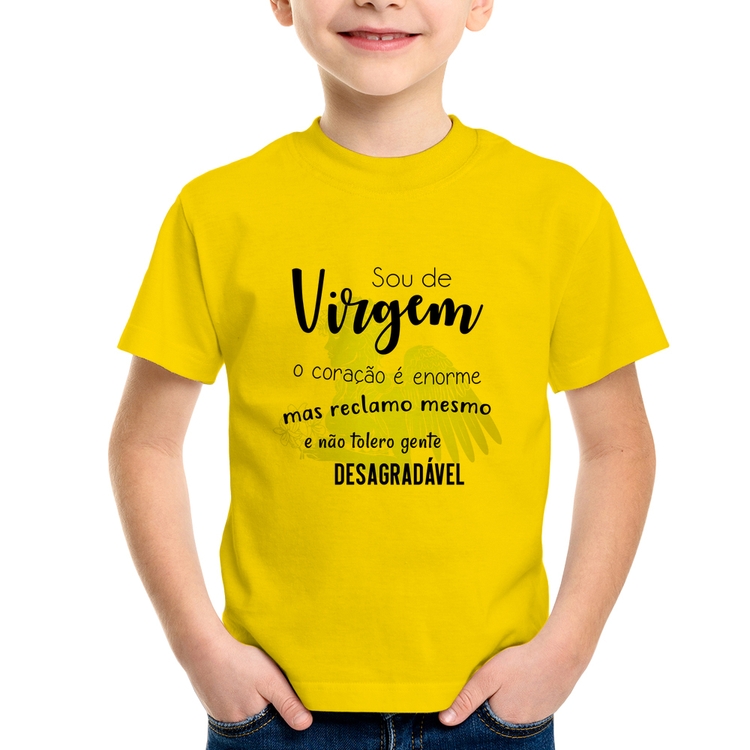 Camiseta Infantil Sou de Virgem - Amarela