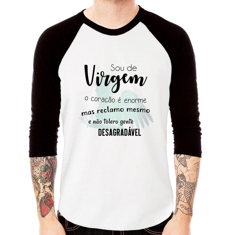 Camiseta Raglan Sou de Virgem Manga 3/4