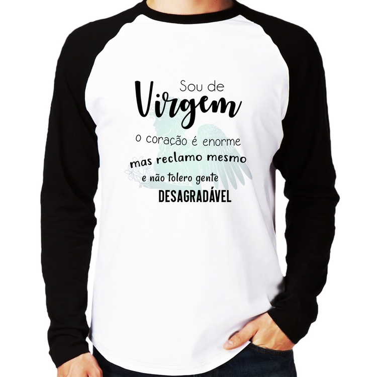 Camiseta Raglan Sou de Virgem Manga Longa