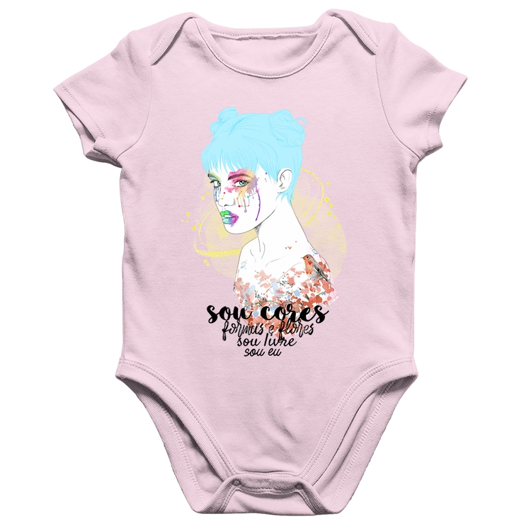 Body Bebê Algodão Sou eu - Rosa Bebê