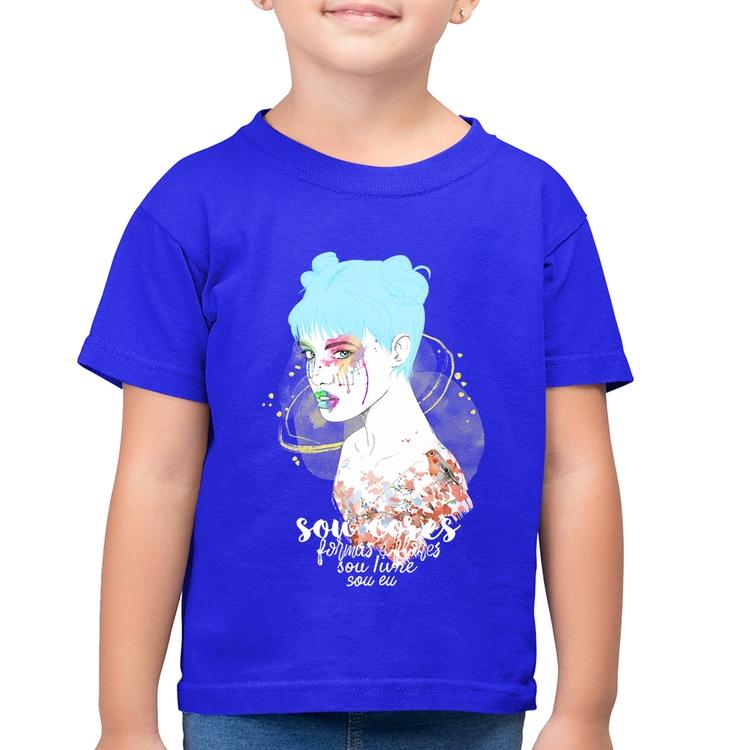 Camiseta Algodão Infantil Sou eu - Azul Royal