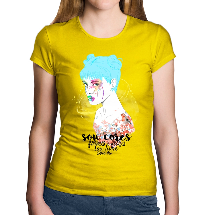 Baby Look Algodão Sou eu - Amarela