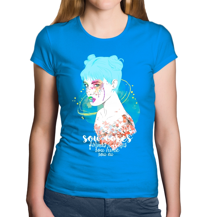 Baby Look Algodão Sou eu - Azul