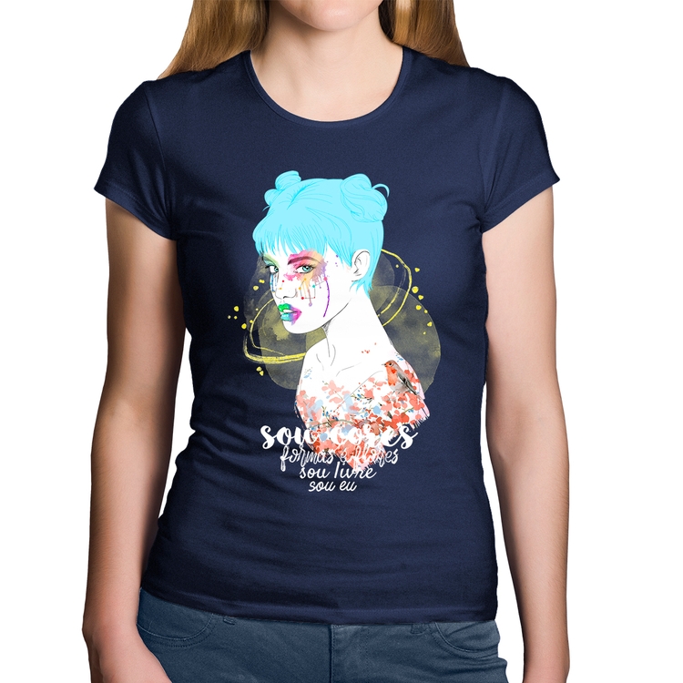 Baby Look Algodão Sou eu - Marinho