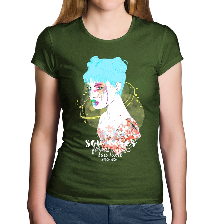 Baby Look Algodão Sou eu - Musgo