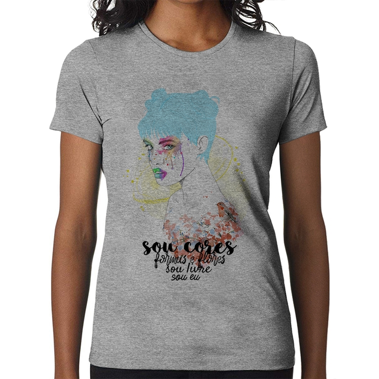 Baby Look Sou eu - Cinza