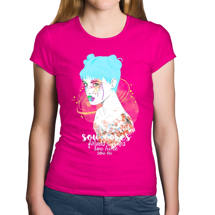 Baby Look Algodão Sou eu - Rosa