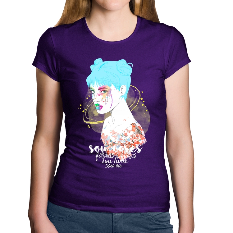 Baby Look Algodão Sou eu - Roxa