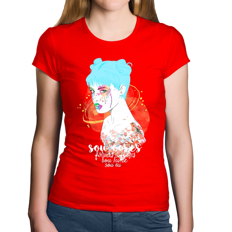 Baby Look Algodão Sou eu - Vermelha