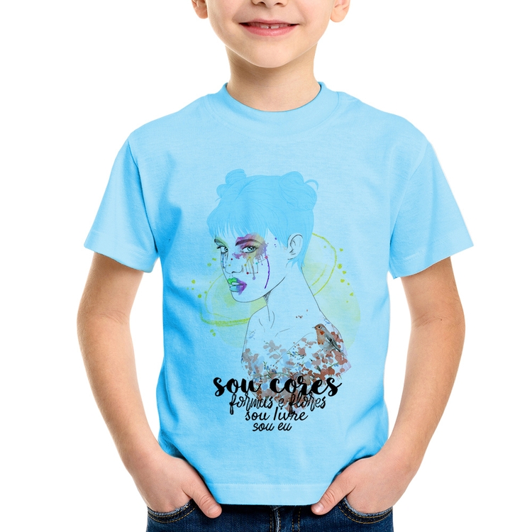 Camiseta Infantil Sou eu - Azul Bebê