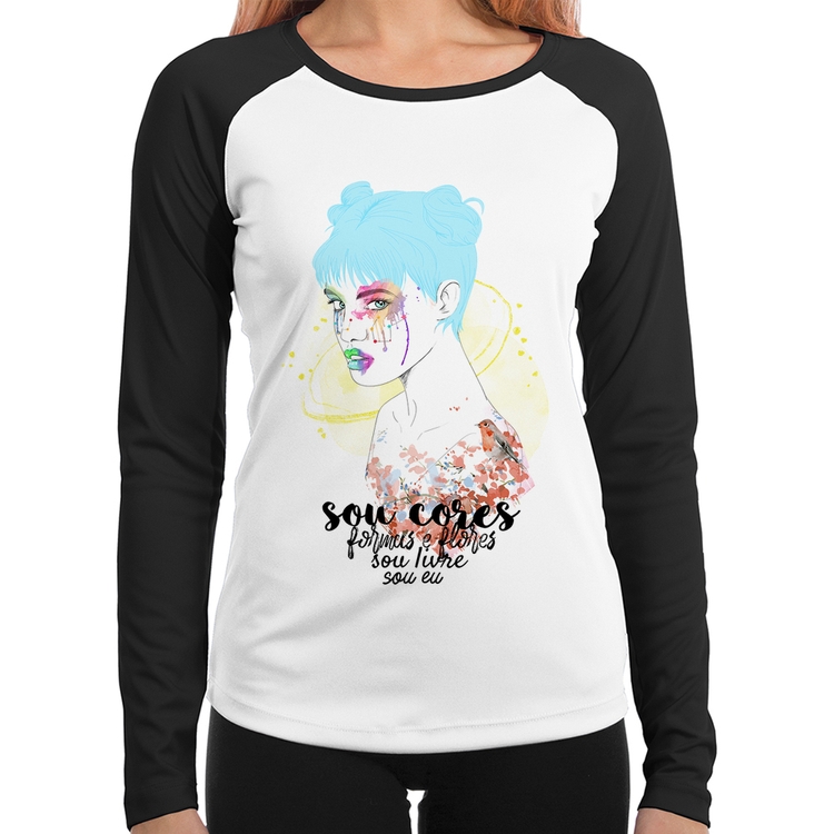 Baby Look Raglan Sou eu Manga Longa