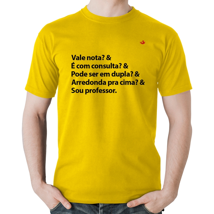 Camiseta Algodão Sou professor - Amarela