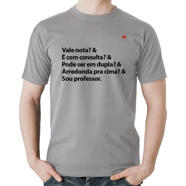 Camiseta Algodão Sou professor - Cinza