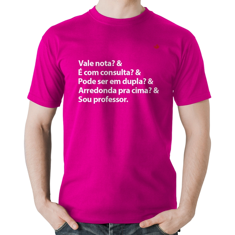 Camiseta Algodão Sou professor - Rosa