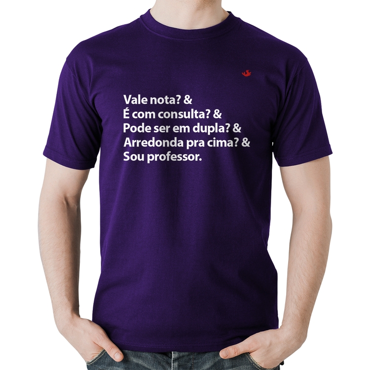 Camiseta Algodão Sou professor - Roxa