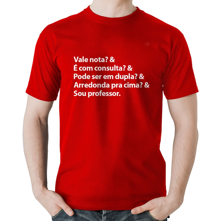 Camiseta Algodão Sou professor - Vermelha