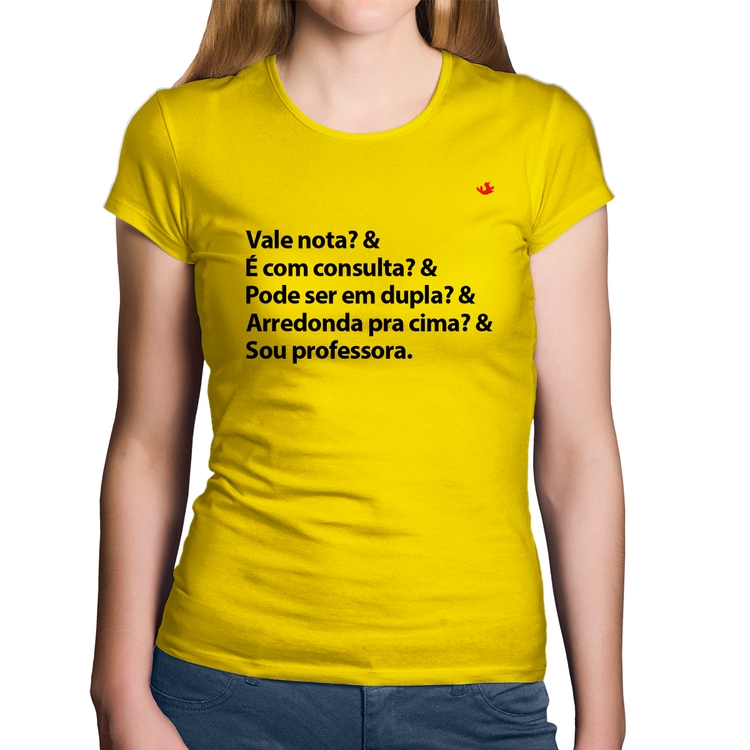 Baby Look Algodão Sou professora - Amarela