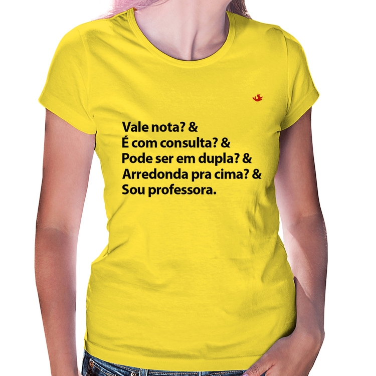 Baby Look Sou professora - Amarela