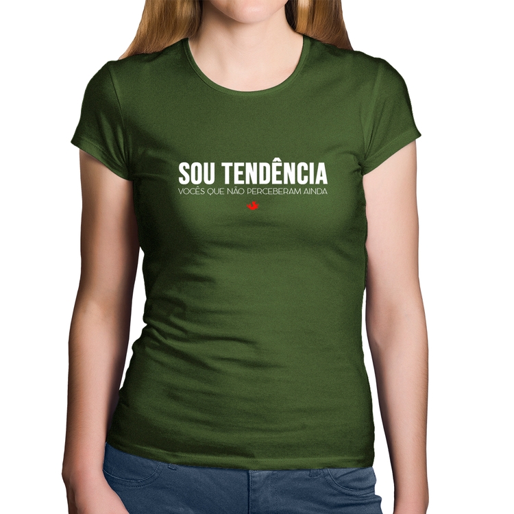 Baby Look Algodão Sou tendência - Musgo