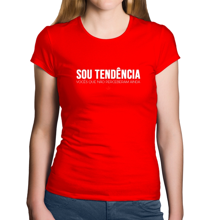 Baby Look Algodão Sou tendência - Vermelha