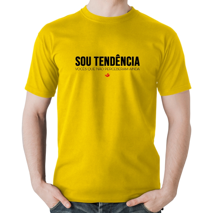 Camiseta Algodão Sou tendência - Amarela
