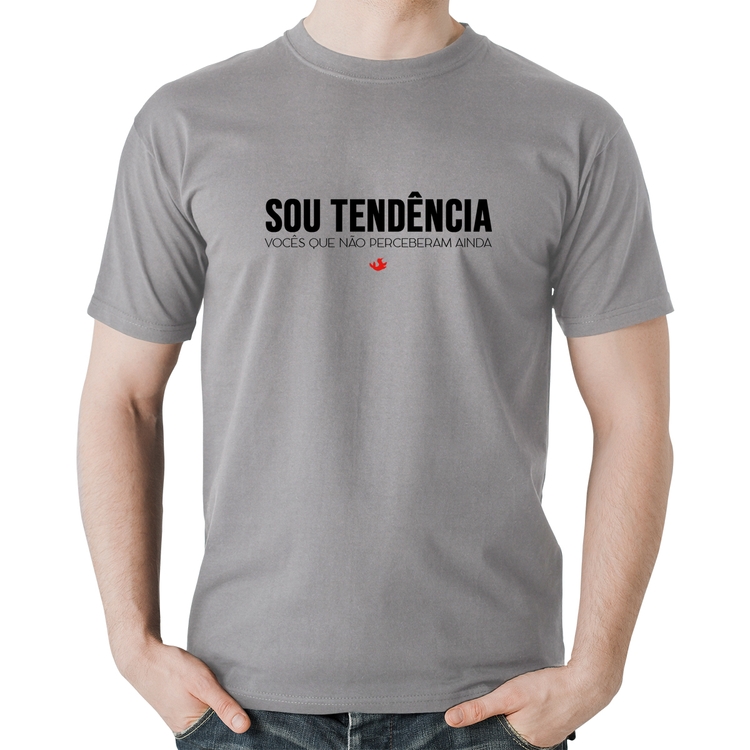 Camiseta Algodão Sou tendência - Cinza