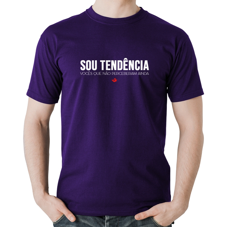 Camiseta Algodão Sou tendência - Roxa