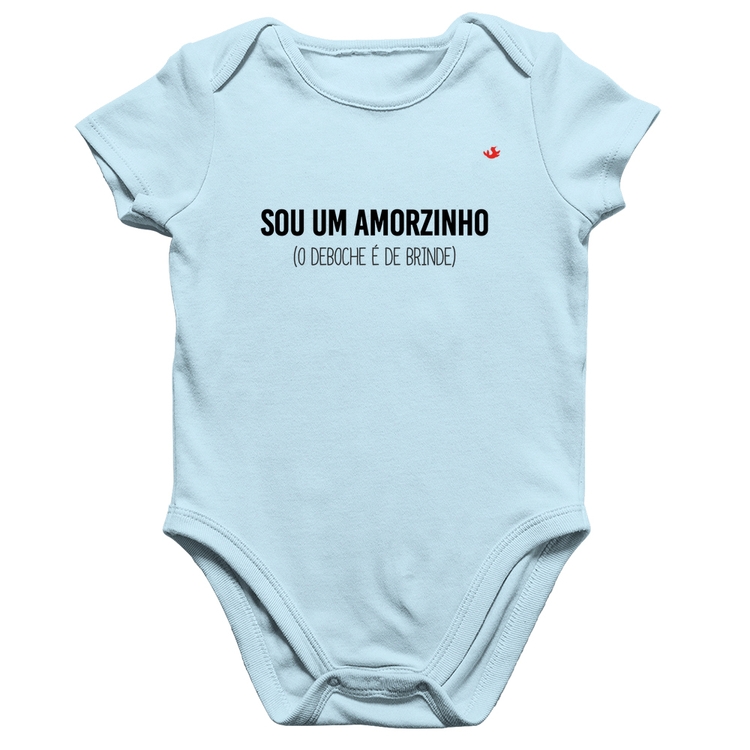 Body Bebê Algodão Sou um amorzinho, o deboche é de brinde - Azul Bebê