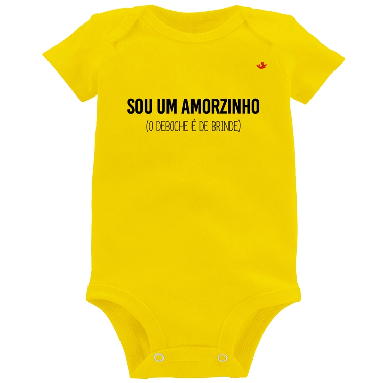 Body Bebê Sou um amorzinho, o deboche é de brinde - Amarelo