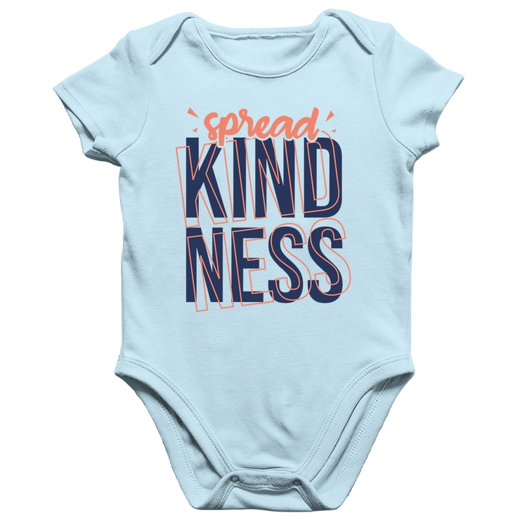 Body Bebê Algodão Spread Kindness - Azul Bebê