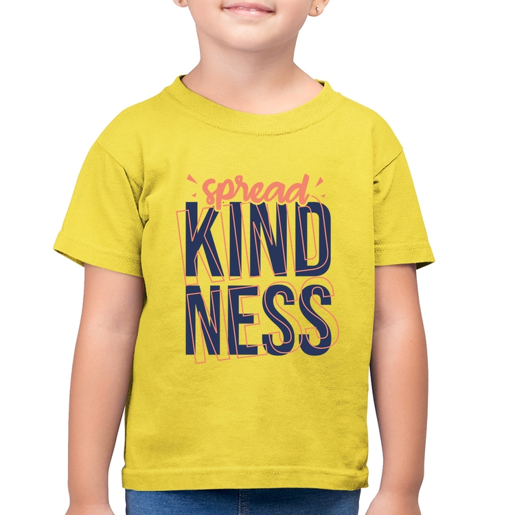 Camiseta Algodão Infantil Spread Kindness - Amarelo Canário