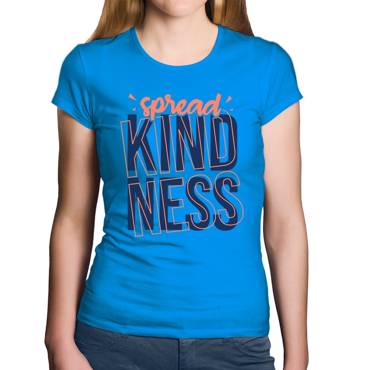 Baby Look Algodão Spread Kindness - Azul