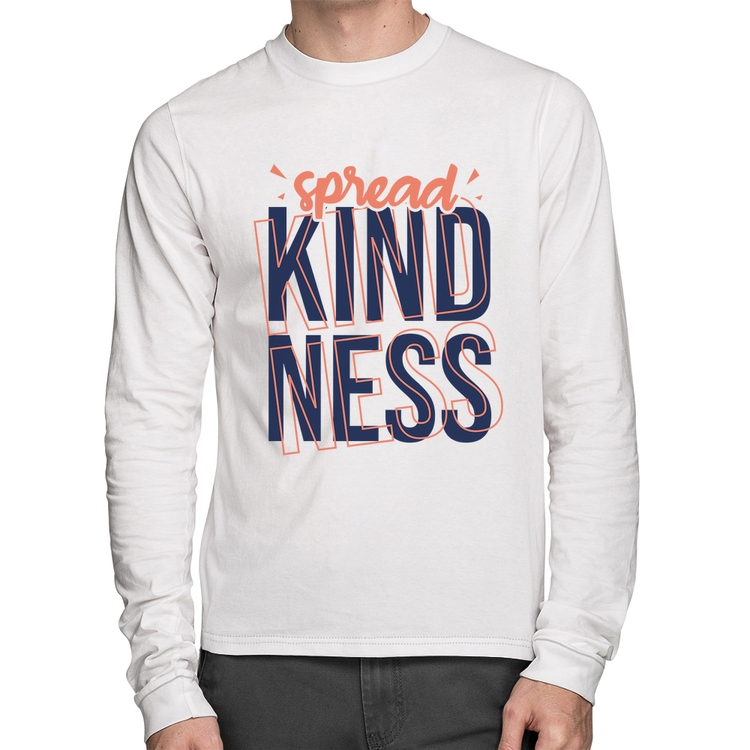 Camiseta Algodão Spread Kindness Manga Longa - Branca