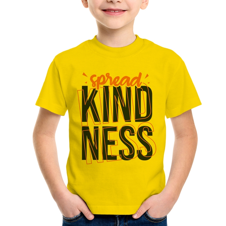 Camiseta Infantil Spread Kindness - Amarela