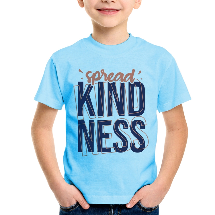 Camiseta Infantil Spread Kindness - Azul Bebê