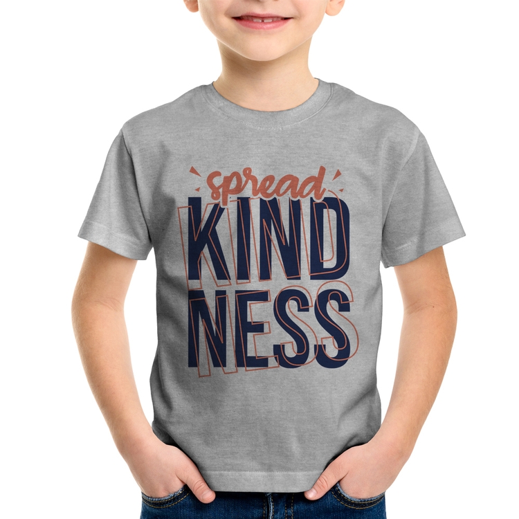 Camiseta Infantil Spread Kindness - Cinza