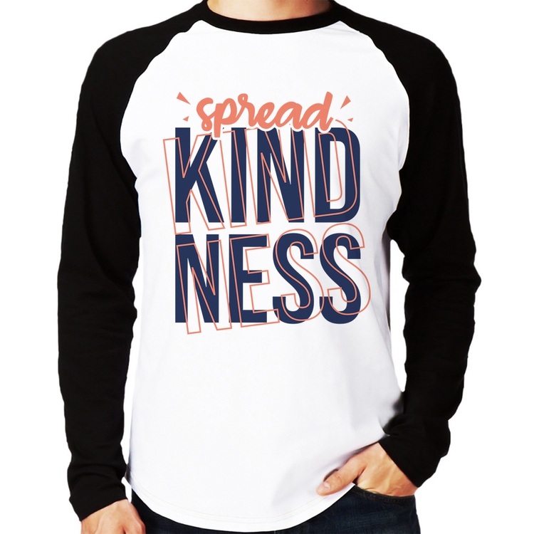 Camiseta Raglan Spread Kindness Manga Longa