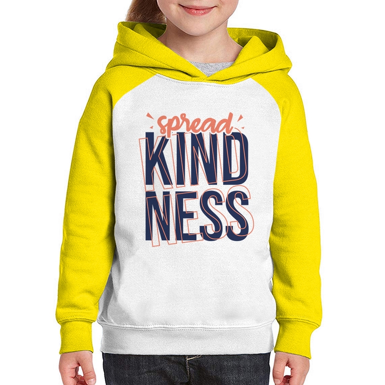 Moletom Infantil Spread Kindness - Branco/Amarelo