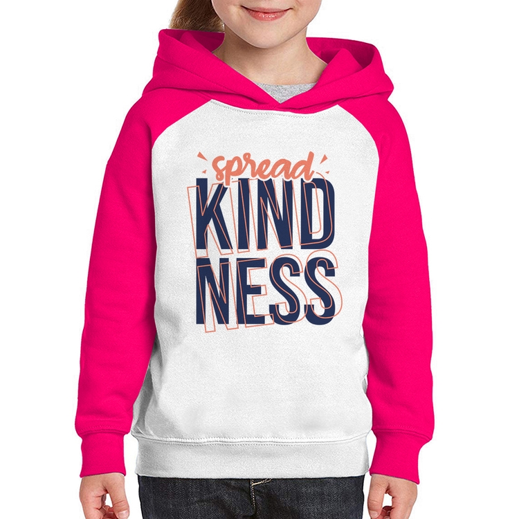 Moletom Infantil Spread Kindness - Branco/Rosa