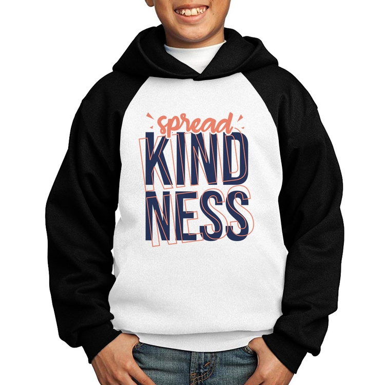 Moletom Infantil Spread Kindness - Branco/Preto