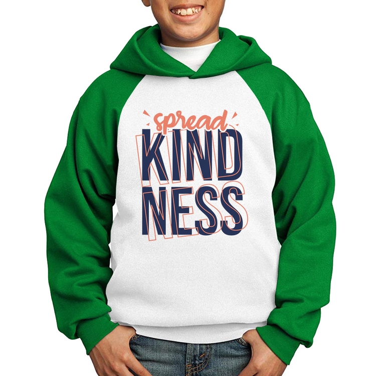 Moletom Infantil Spread Kindness - Branco/Verde