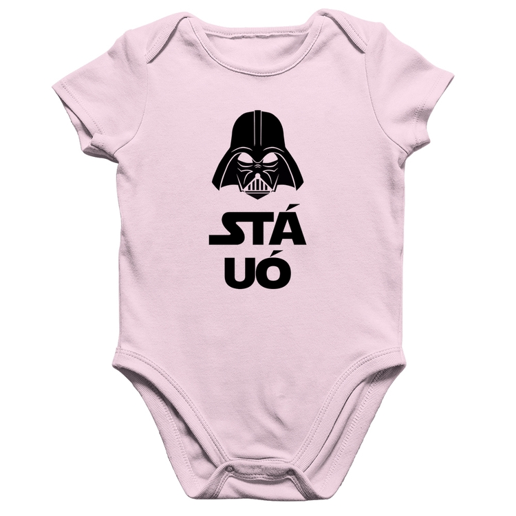 Body Bebê Algodão Stá Uó - Rosa Bebê