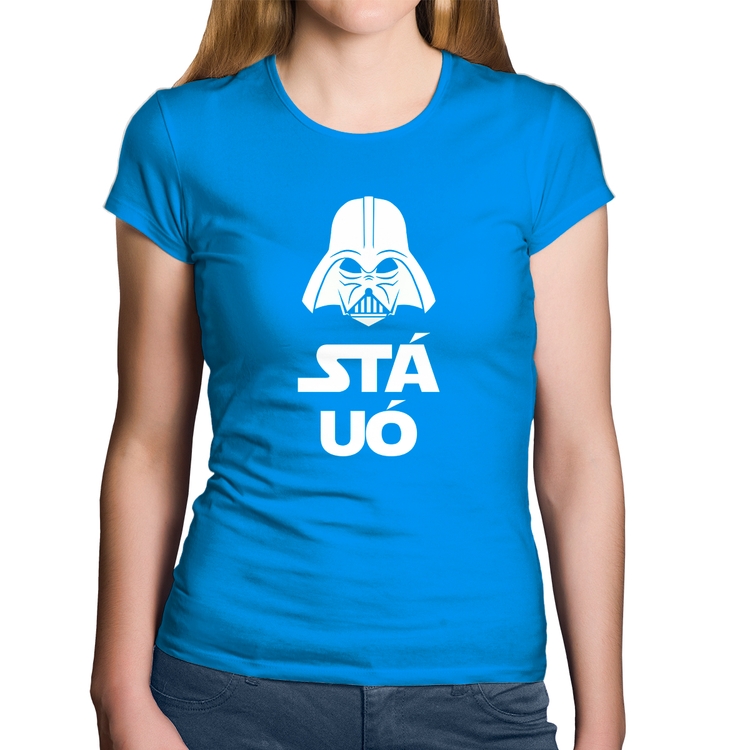 Baby Look Algodão Stá Uó - Azul