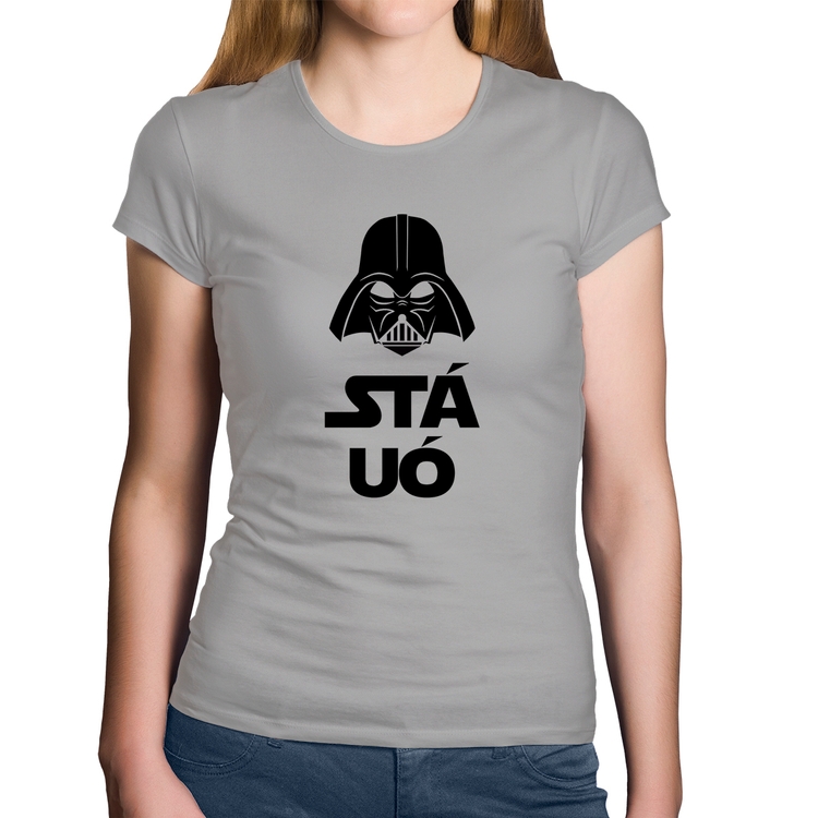 Baby Look Algodão Stá Uó - Cinza