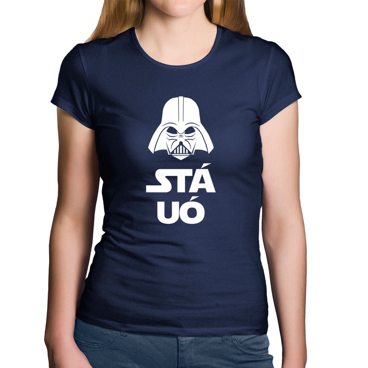 Baby Look Algodão Stá Uó - Marinho