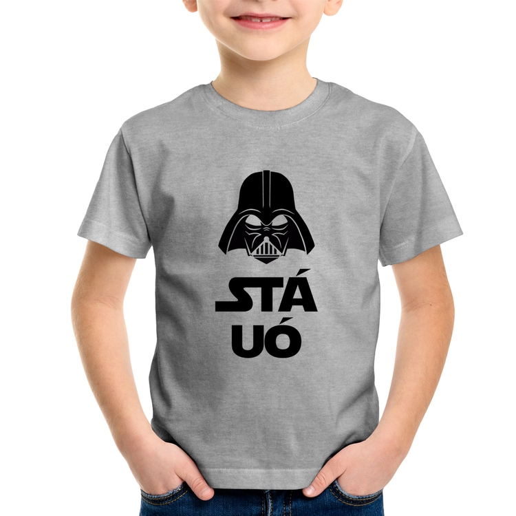 Camiseta Infantil Stá Uó - Cinza