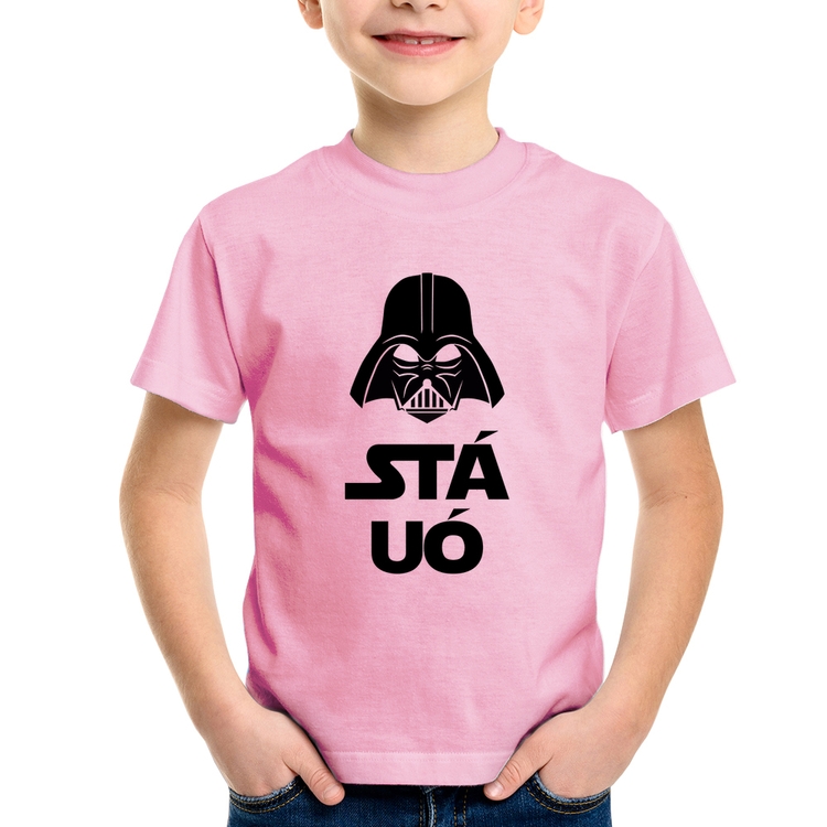 Camiseta Infantil Stá Uó - Rosa Bebê