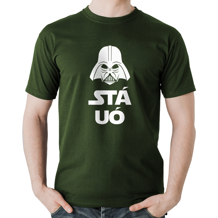 Camiseta Algodão Stá Uó - Musgo