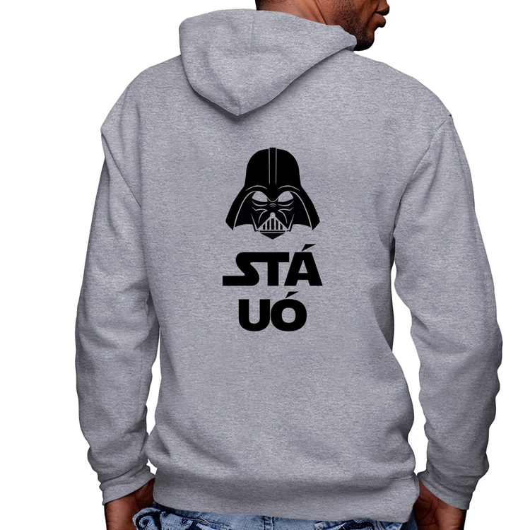 Blusa Moletom Stá Uó Masculina com Capuz e Zíper - Mescla